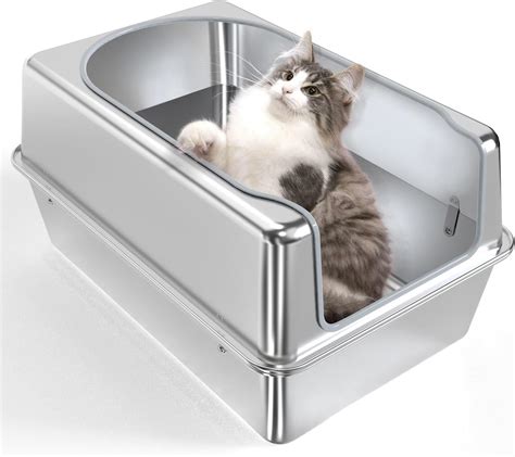 best cat litter box stainless steel|deep stainless steel litter box.